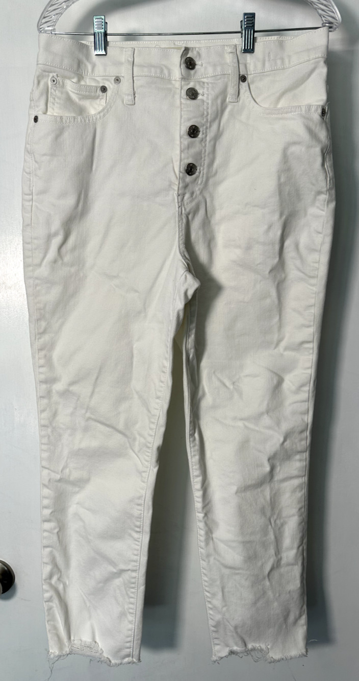 Madewell Jeans The Perfect Vintage Crop White Jeans Womens Size 30 Button Fly